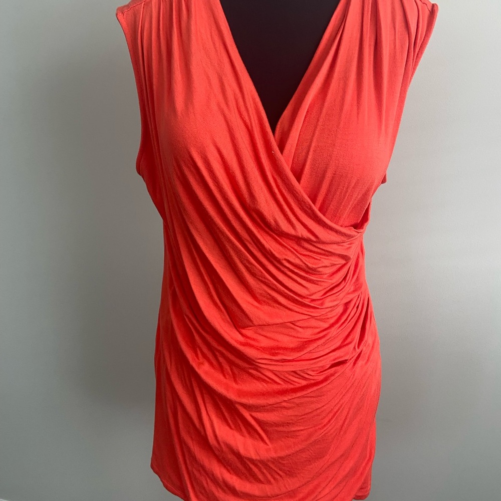 Kenar Women's Draped Wrap Blouse - Energy Orange